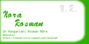 nora rosman business card